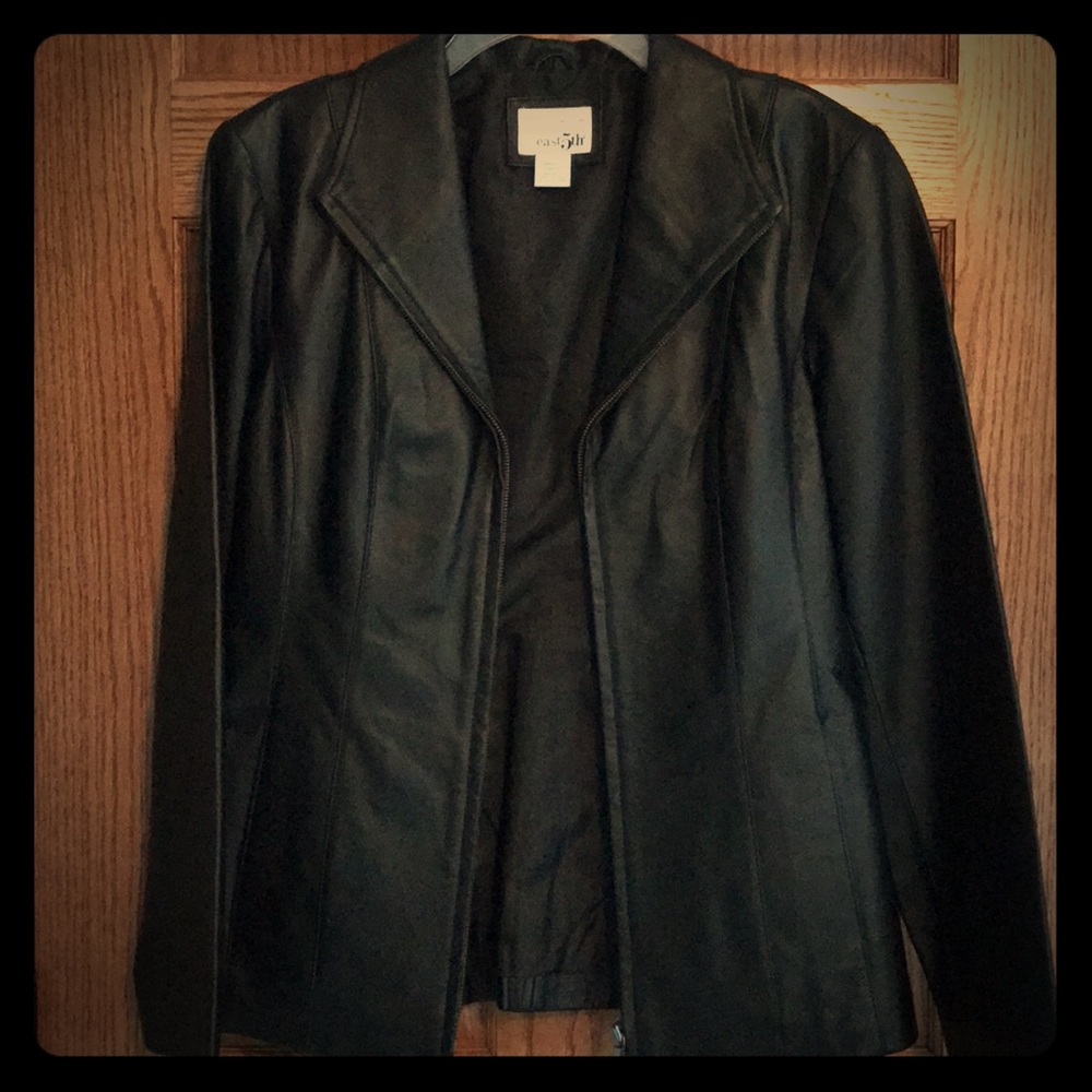 East 5th black leather jacket